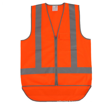 Haute visibilité Orange Reflective Safety Vest Reflective Apparel Factory